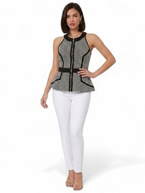 NWOT River Island Chevron Peplum Zippered Top